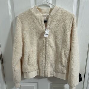 J. Crew Off-White Fleece Jacket